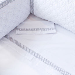 Lençol para Berço Atenas Cinza - 3 peças