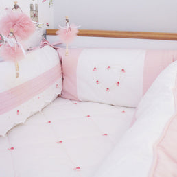 Kit Berço Florença Rosa - 7 peças