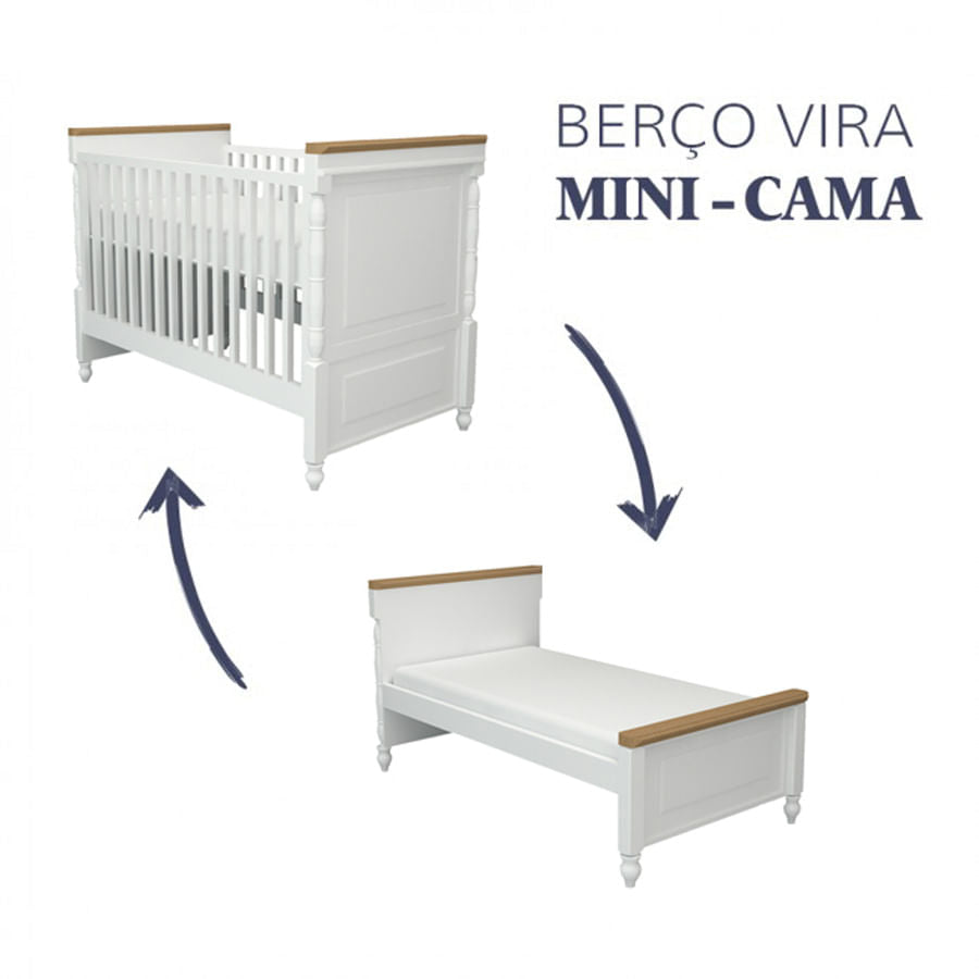 Berço Siena Branco e Jequitibá