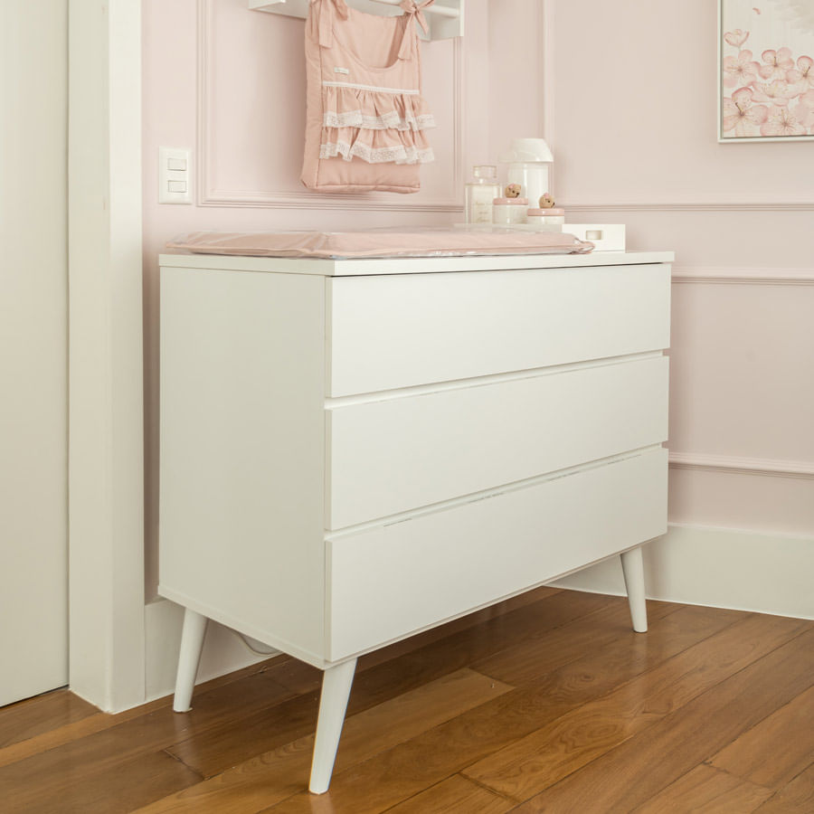 Cômoda de Bebê Viena Branco Fosco
