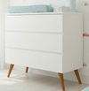 Cômoda de Bebê Viena Branco com Pé Mel