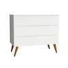 Cômoda de Bebê Viena Branco com Pé Mel