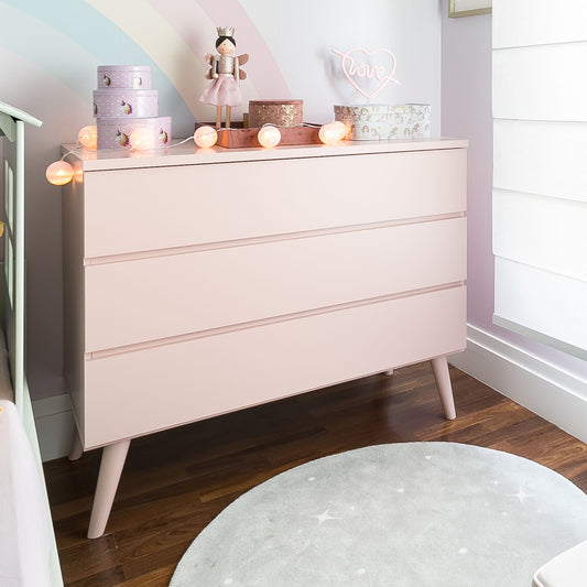 Cômoda de Bebê Viena Rosa Claro