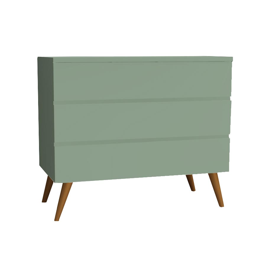 Cômoda de Bebê Viena Verde Jardim com Pé Mel