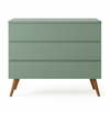 Cômoda de Bebê Viena Verde Jardim com Pé Mel