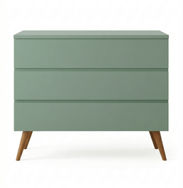 Cômoda de Bebê Viena Verde Jardim com Pé Mel