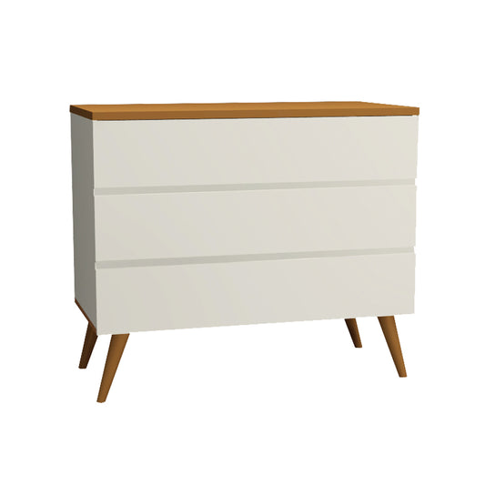 Cômoda de Bebê Viena Greige com Pé e Tampo Mel