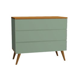 Cômoda de Bebê Viena Verde Jardim com Pé e Tampo Mel