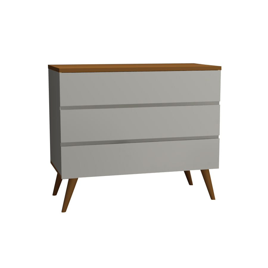 Cômoda de Bebê Viena Cinza Harbor com Pé e Tampo Mel