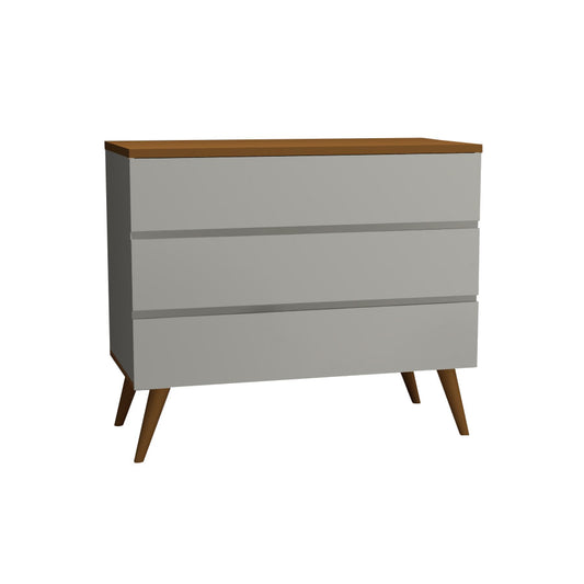 Cômoda de Bebê Viena Cinza Harbor com Pé e Tampo Mel