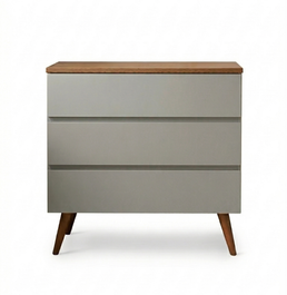 Cômoda de Bebê Viena Cinza Harbor com Pé e Tampo Mel