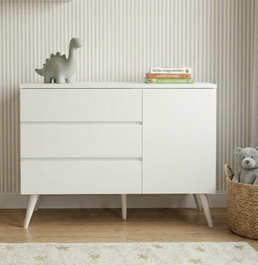 Cômoda de Bebê Viena com Porta Branco Fosco