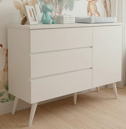 Cômoda de Bebê Viena com Porta Greige