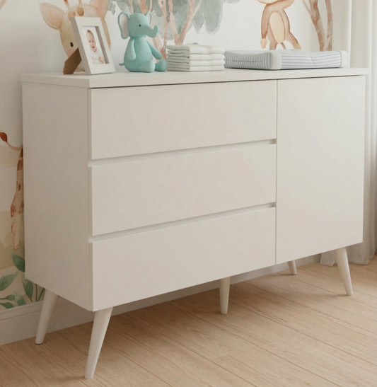 Cômoda de Bebê Viena com Porta Greige