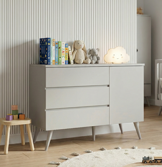 Cômoda de Bebê Viena com Porta Cinza Harbor