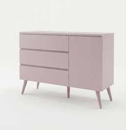 Cômoda de Bebê Viena com Porta Rosa Claro