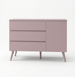 Cômoda de Bebê Viena com Porta Rosa Claro
