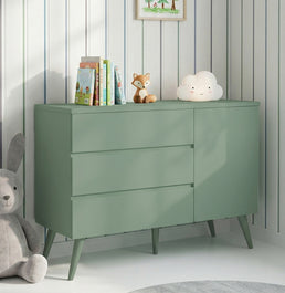 Cômoda de Bebê Viena com Porta Verde Jardim