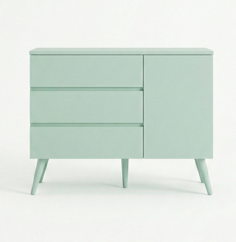 Cômoda de Bebê Viena com Porta Verde Jardim