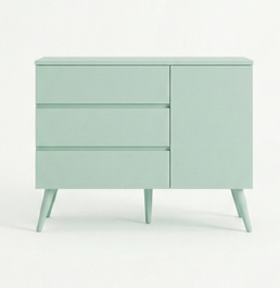 Cômoda de Bebê Viena com Porta Verde Jardim