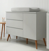 Cômoda de Bebê Viena com Porta Cinza Harbor com Pé Mel