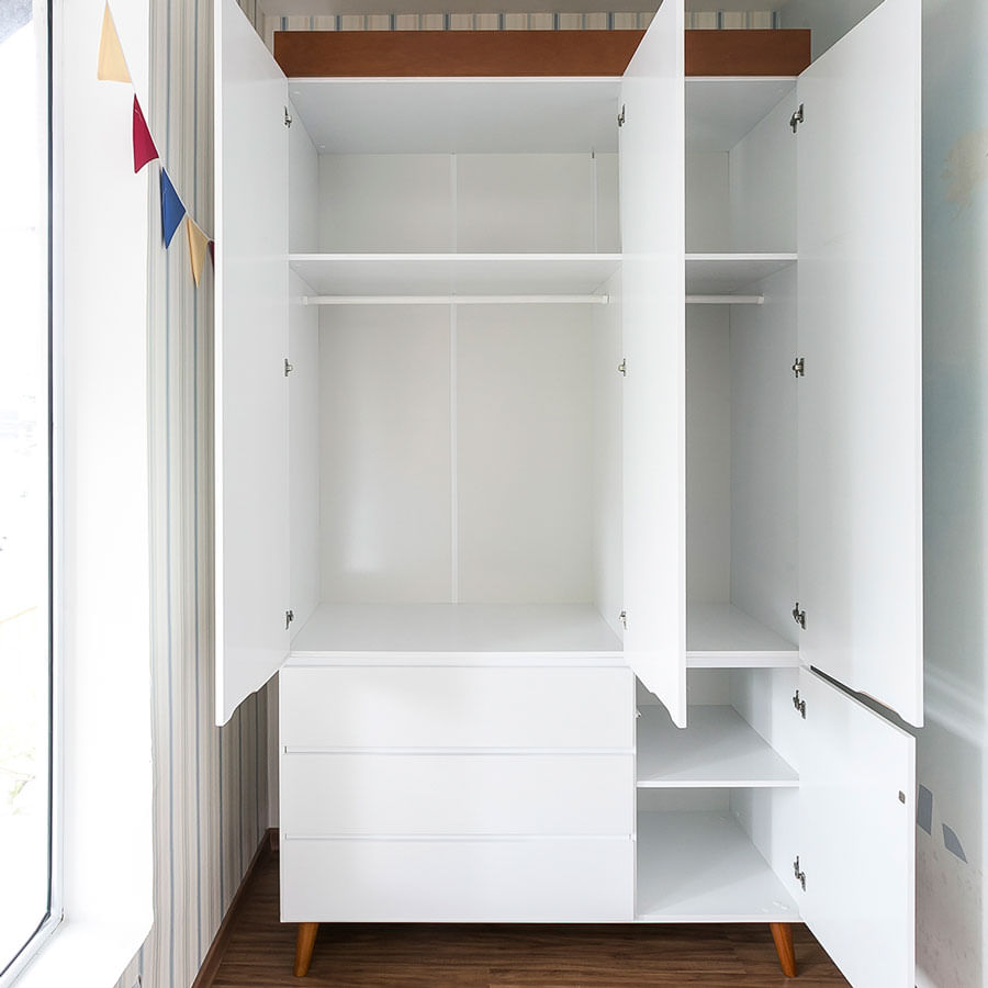 Guarda Roupa Infantil Viena Branco e Mel