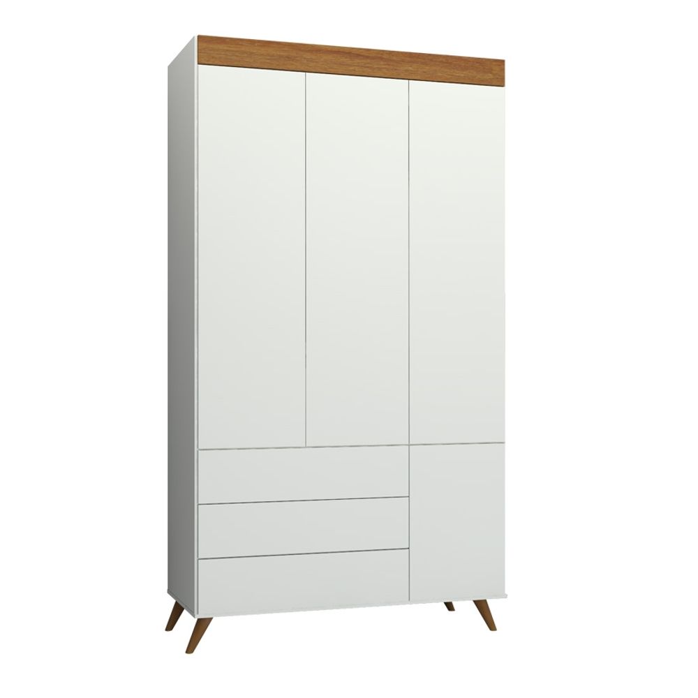 Guarda Roupa Infantil Viena Branco e Mel