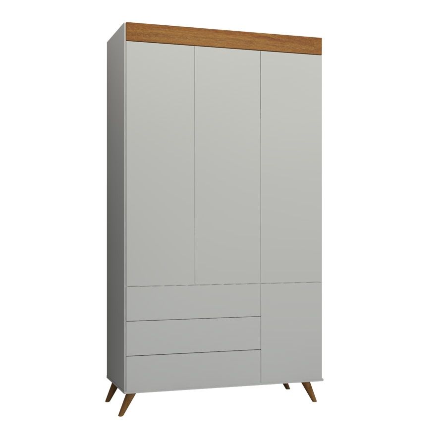 Guarda Roupa Infantil Viena Cinza Harbor e Mel