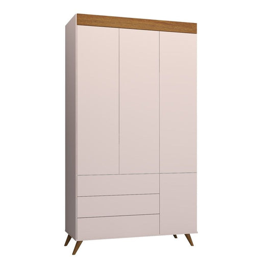 Guarda Roupa Infantil Viena Rosa Claro e Mel