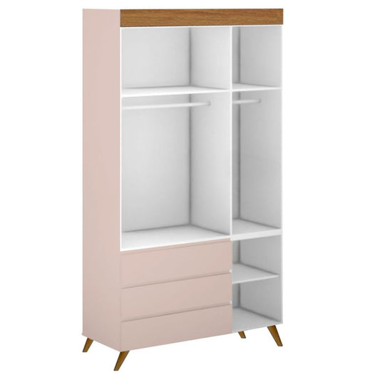 Guarda Roupa Infantil Viena Rosa Claro e Mel