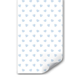 Papel de Parede Infantil Coração Rabiscado Azul Clássico