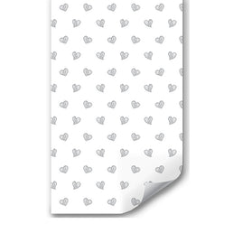 Papel de Parede Infantil Coração Rabiscado Cinza Claro