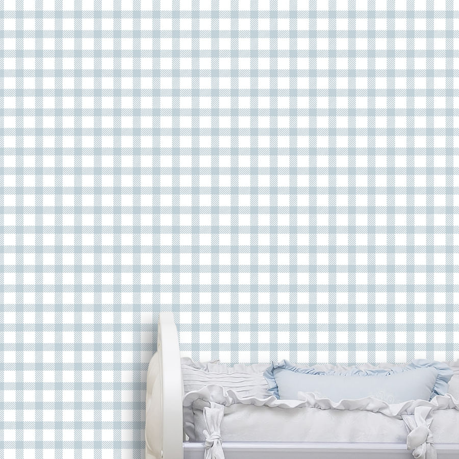 Papel de Parede Vichy Azul Clássico