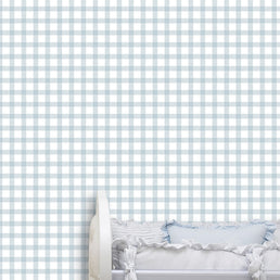 Papel de Parede Vichy Azul Clássico