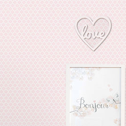 Papel de Parede Infantil Mini Arabesco Rosa Claro