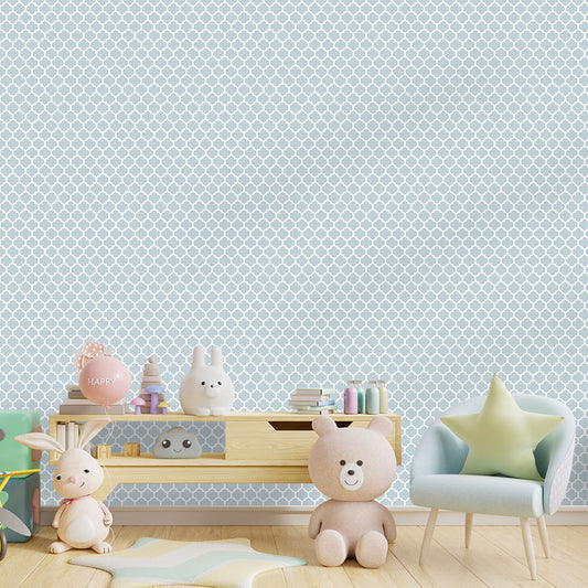 Papel de Parede Infantil Mini Arabesco Azul Claro