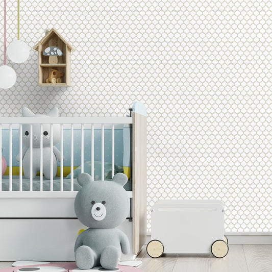 Papel de Parede Infantil Mini Arabesco Invertido Bege