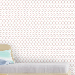 Papel de Parede Infantil Mini Arabesco Invertido Rosa Claro