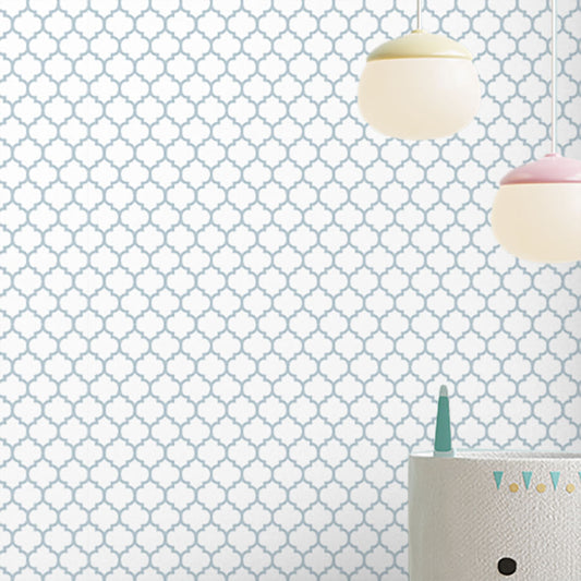 Papel de Parede Infantil Mini Arabesco Invertido Azul Claro