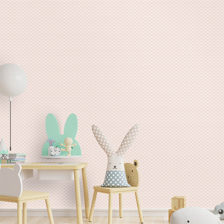 Papel de Parede Onda Rosa Claro