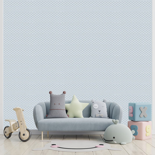 Papel de Parede Infantil Onda Azul Claro