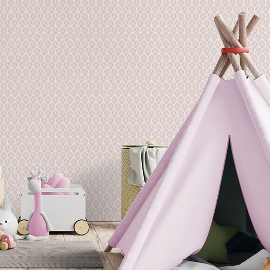 Papel de Parede Folhas Rosa Claro