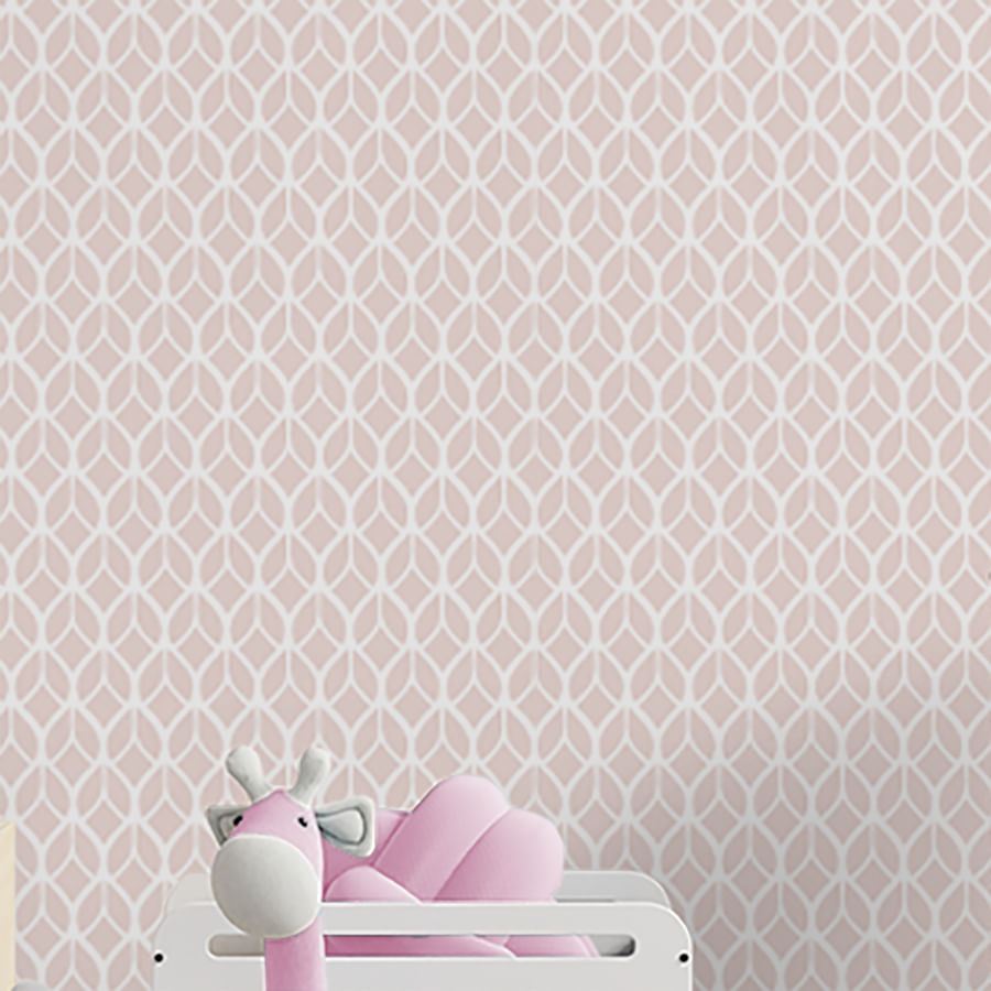 Papel de Parede Folhas Rosa Claro