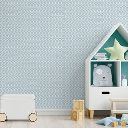 Papel de Parede Folhas Azul Claro