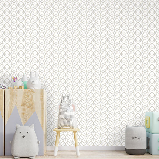 Papel de Parede Folhas Invertido Bege