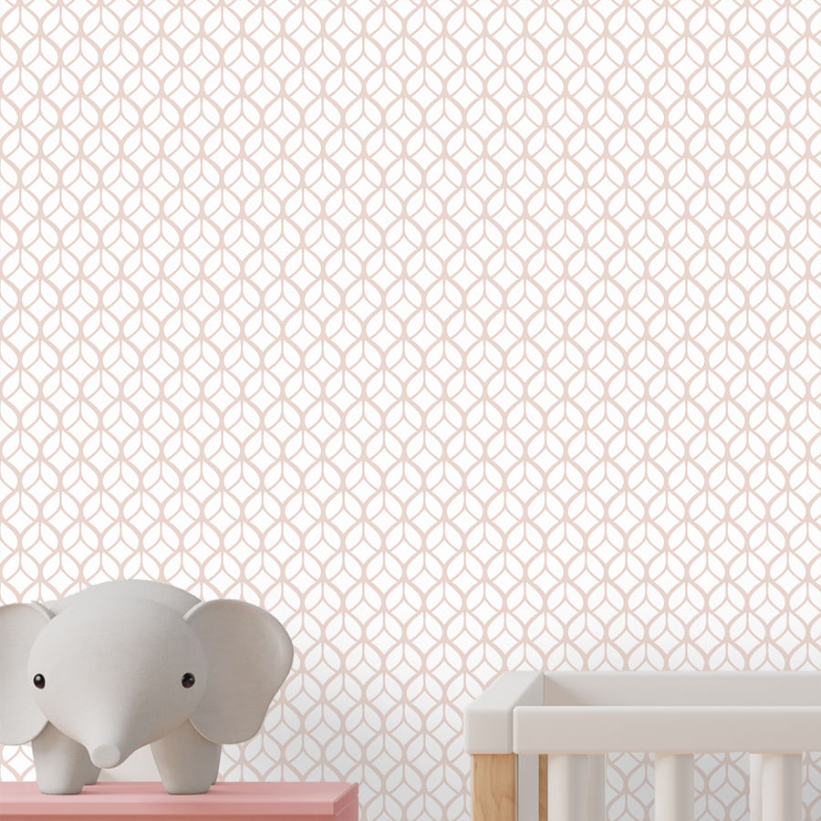 Papel de Parede Infantil Folhas Invertido Rosa Claro