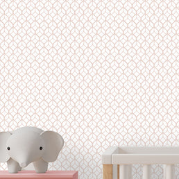 Papel de Parede Infantil Folhas Invertido Rosa Claro