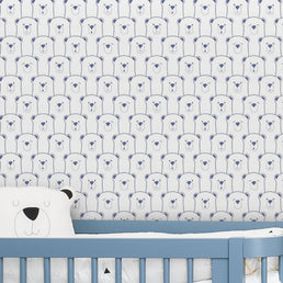 Papel de Parede Infantil Montanha de Urso Azul