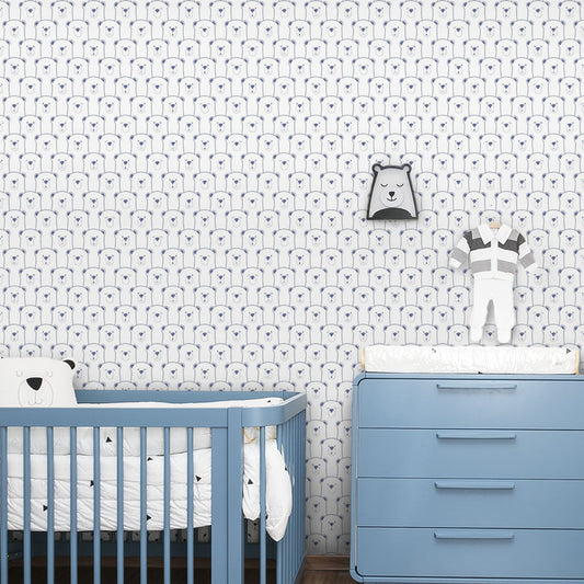 Papel de Parede Infantil Montanha de Urso Azul