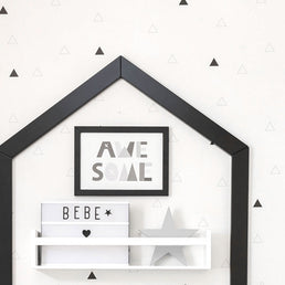 Papel de Parede Infantil Triângulo Vazado Preto